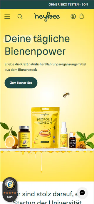 Heybee Shopify Store – Mobile