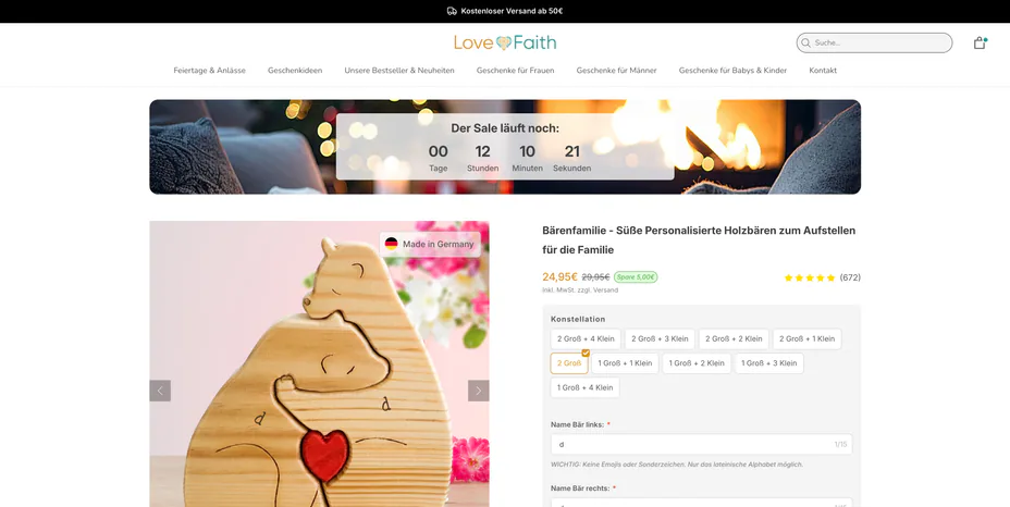 Love & Faith Produktseite